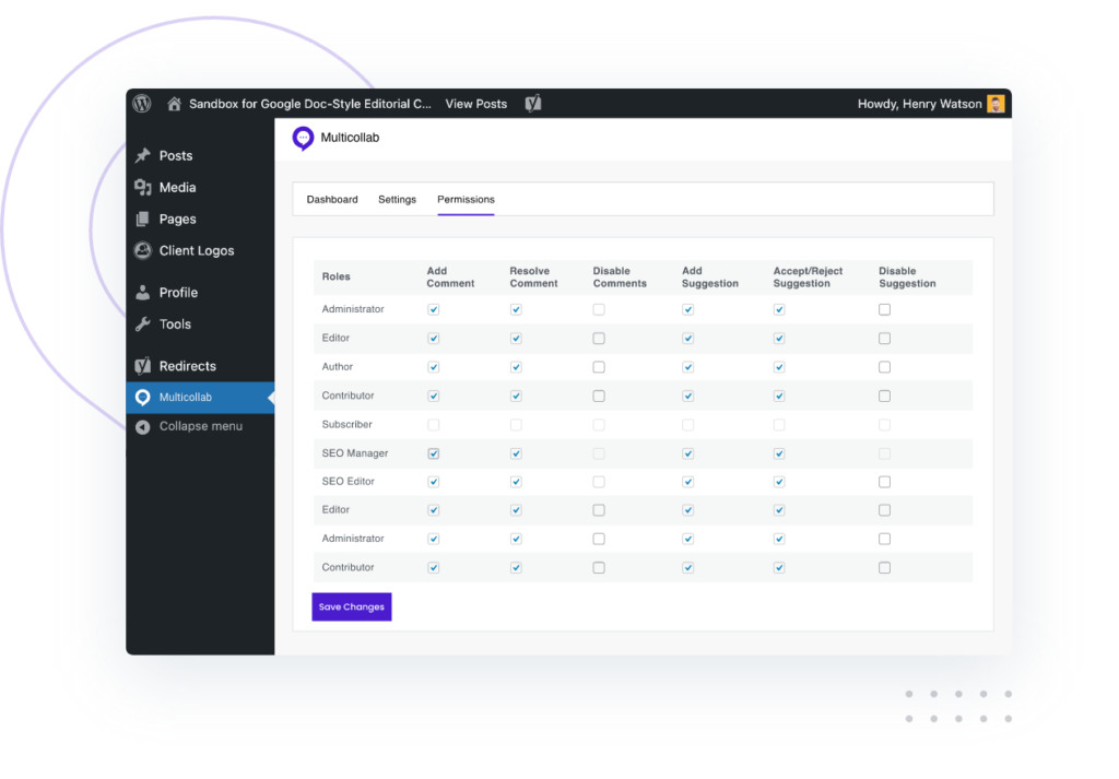 Manage Users' Editing Permissions