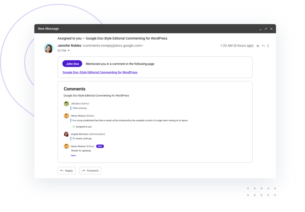 Email Notification of Comment in WordPress