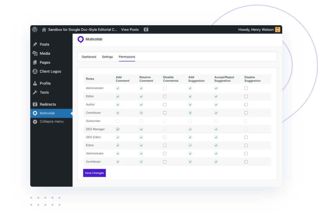 Manage User's Editing Permissions