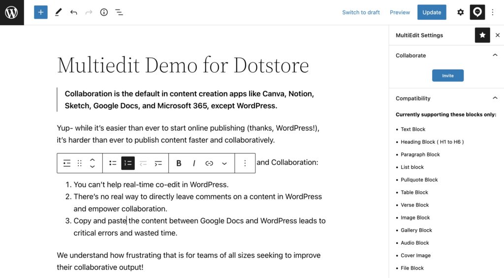 Multiedit Demo