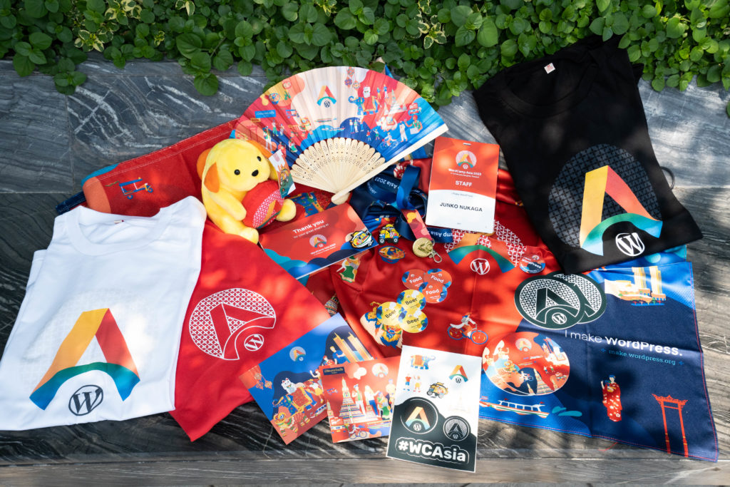 Swag at WordCamp Asia 2023 in Bangkok, Thailand
