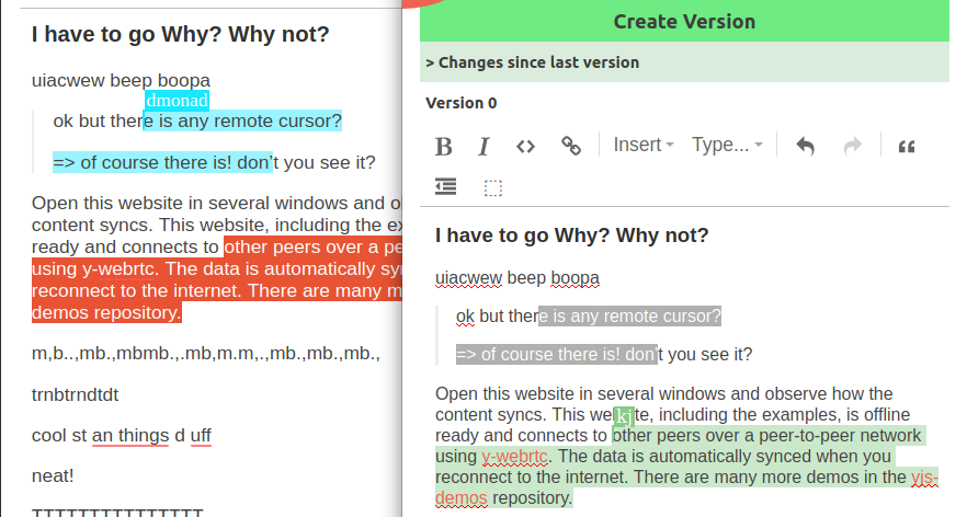 Yjs Shared Editing screenshot