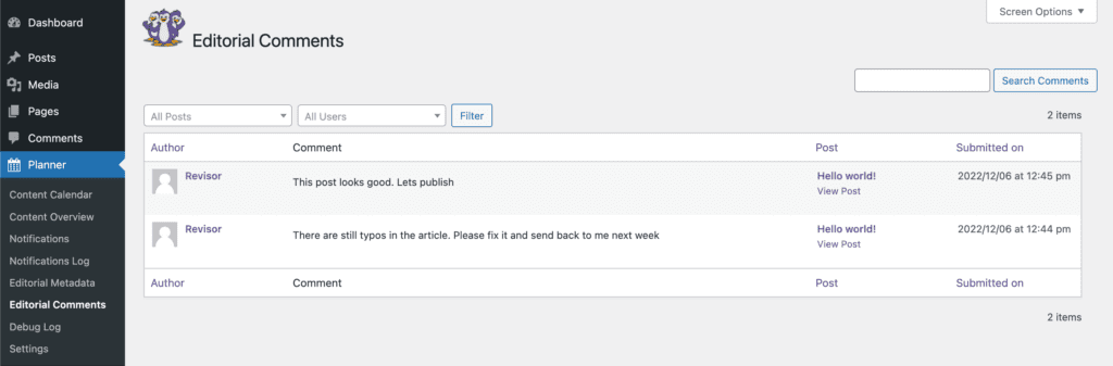 PublishPress Editorial Commenting screenshot