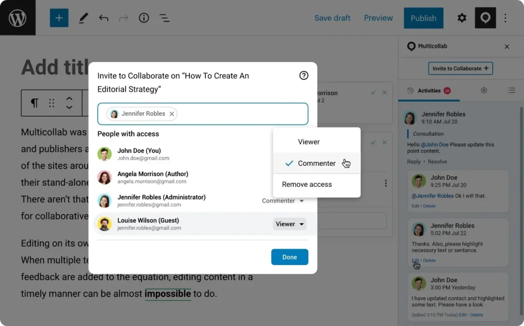 multicollab guest collaboration settings interface