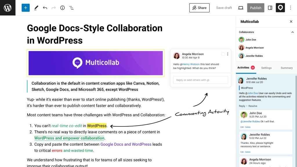 Multicollab - Undo and Redo functionality is now compatible with all default Gutenberg blocks