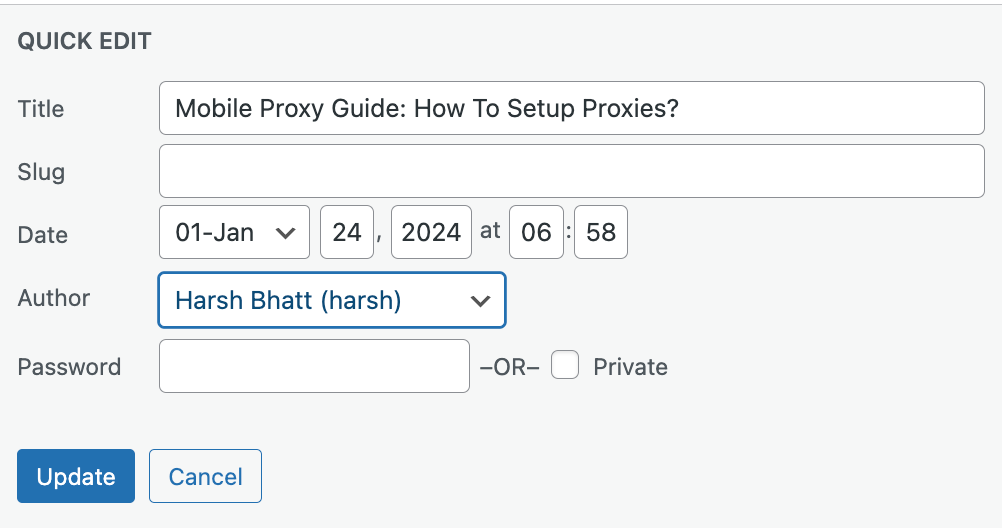 Setting Up a New Author in WordPress Post