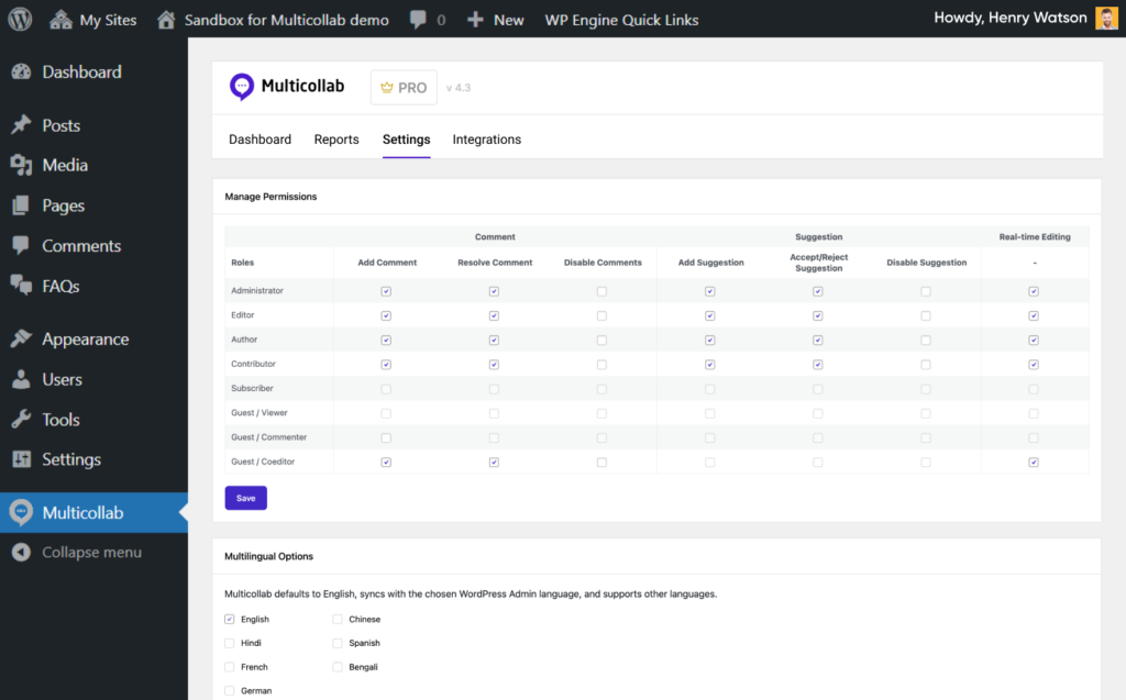 Multicollab Custom Permission