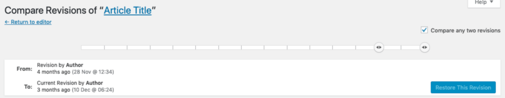 access revisions on your WordPress pages and posts