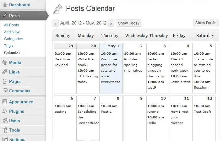 Editorial Calendar Plugin