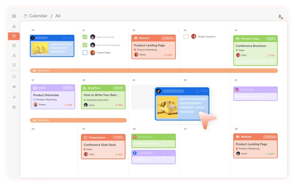 CoSchedule Marketing Calendar for managing editorial calendars