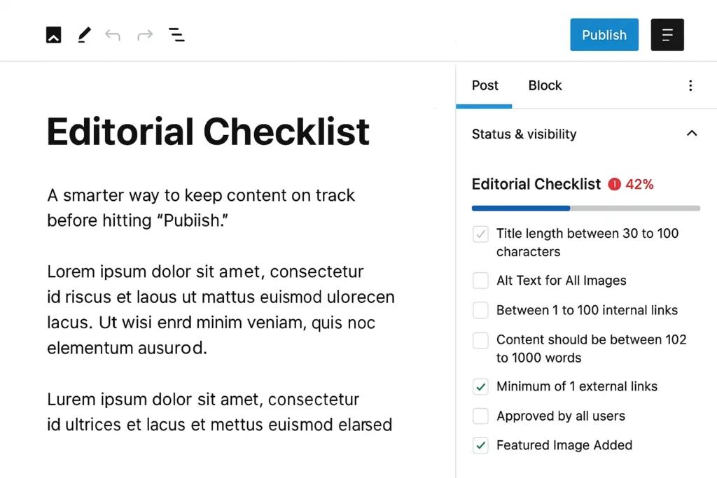Editorial checklist Multicollab for WordPress publishing mistakes