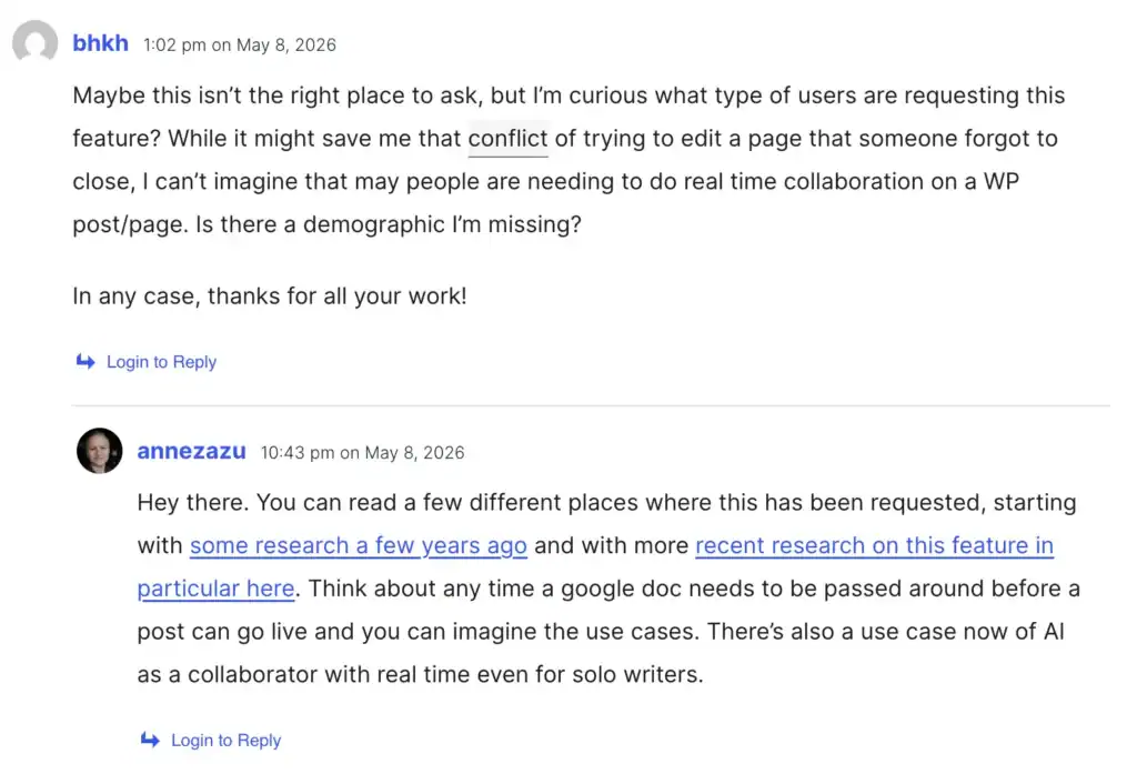WordPress community response on real-time collaboration removal from WordPress 7.0 